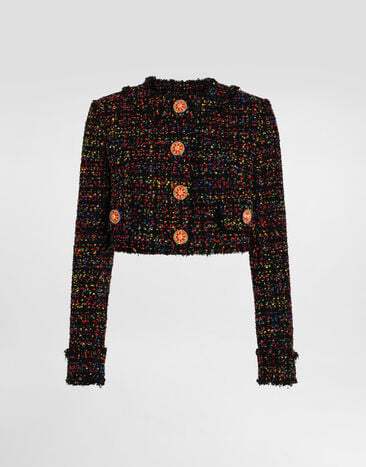 Dolce & Gabbana Short tweed jacket Multicolor F27JBTFMZA5