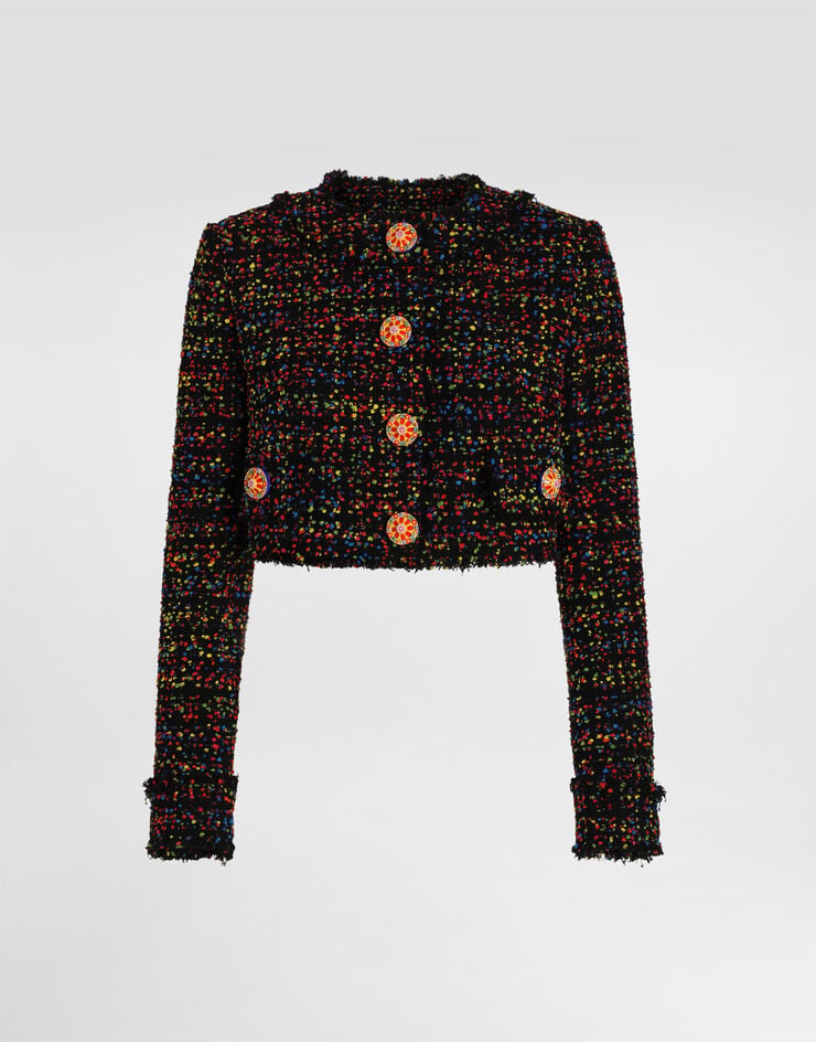 Dolce & Gabbana Short tweed jacket Multicolor F27JBTFMZA5
