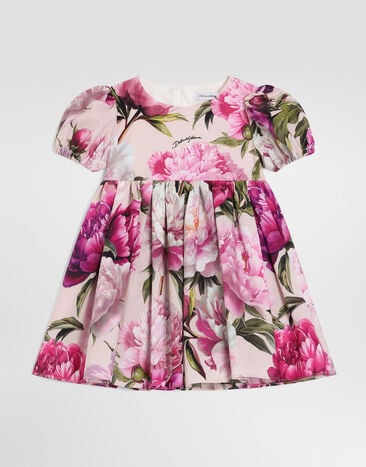 Dolce & Gabbana Peony-print poplin dress Multicolor L23DP2G7QZX