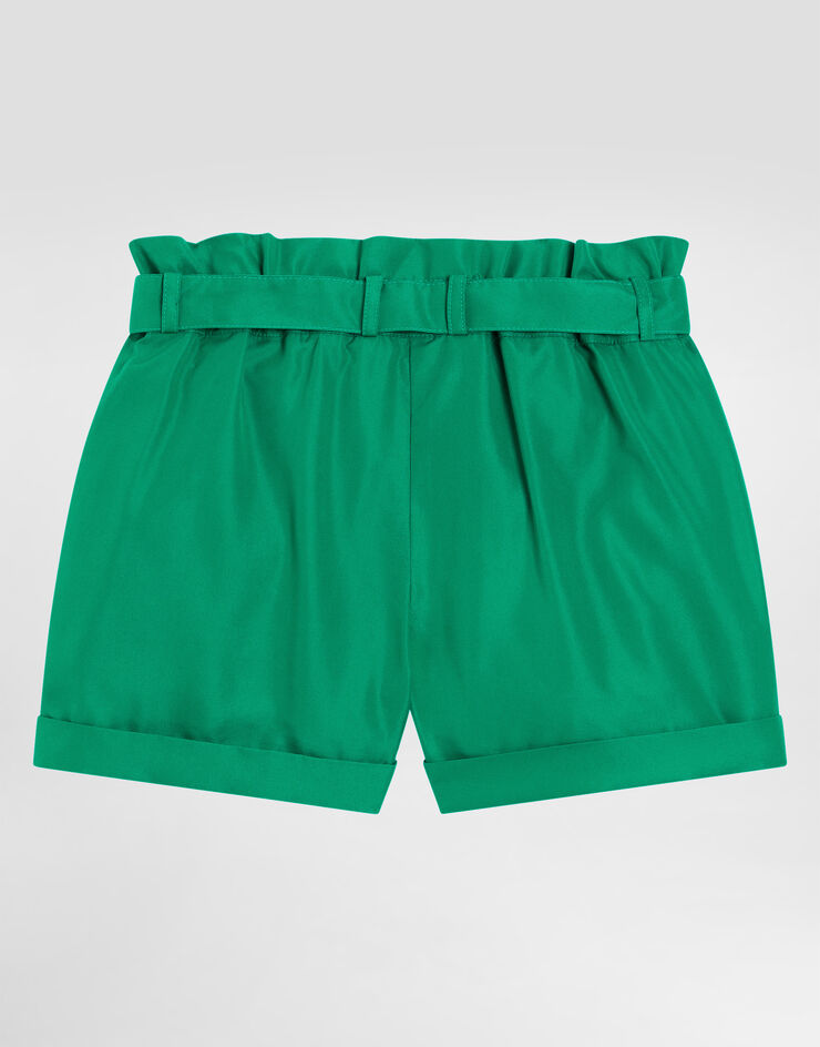 Dolce & Gabbana Short 5 poches en popeline à logo DG Vert L53Q38FUM4G