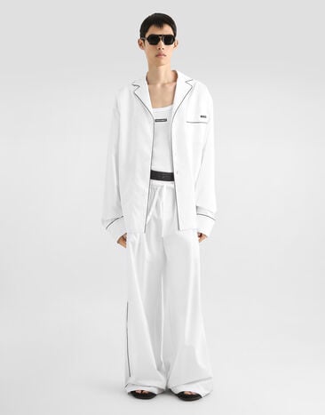 Dolce & Gabbana Camisa vanity en algodón estructurado White G5OI9TFU5YX