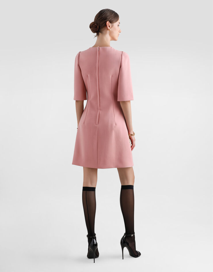 Dolce & Gabbana Sanduhr-Kleid in Midilänge aus Wollkrepp Rosa F6GAUTFU2L8