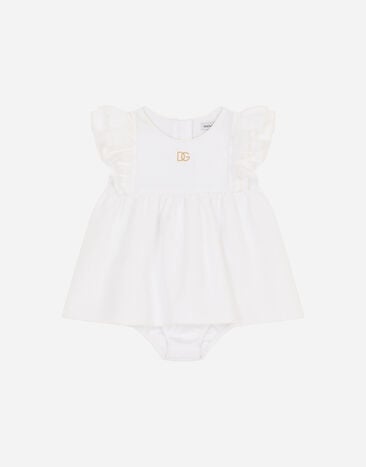 Dolce & Gabbana Short jersey and piqué dress White L2JOV2G7BNC