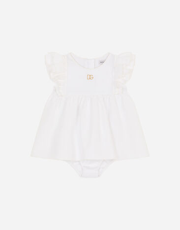 Dolce & Gabbana Vestido corto en punto y piqué Blanco L22DY0G7BNE