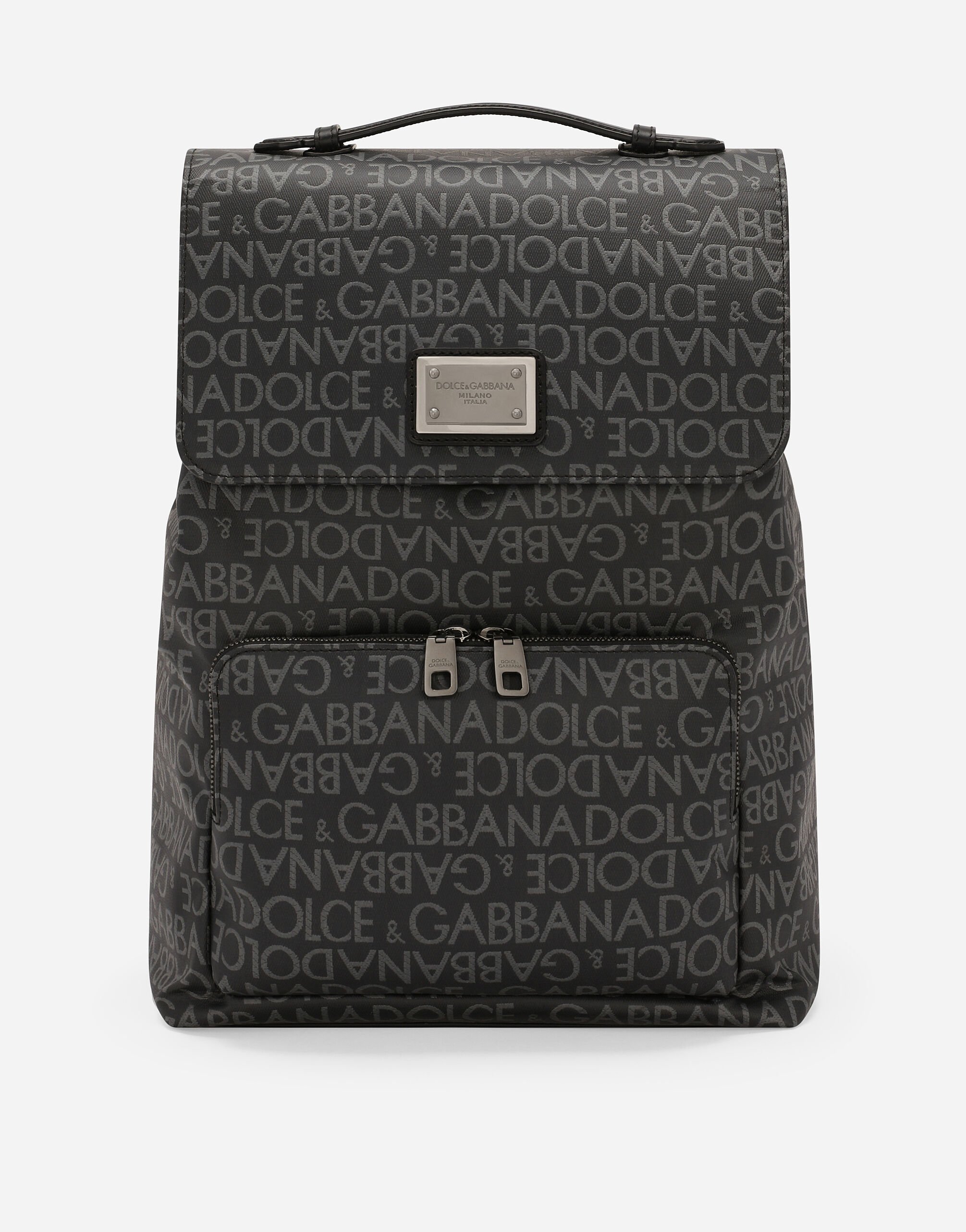 Dolce & Gabbana Mochila de tejido jacquard revestido Negro BM2336AG182