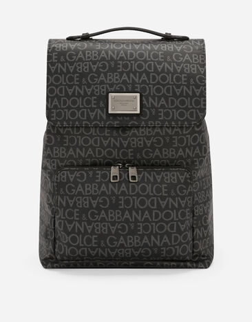 Dolce & Gabbana Coated jacquard backpack Blue BM2197AG182