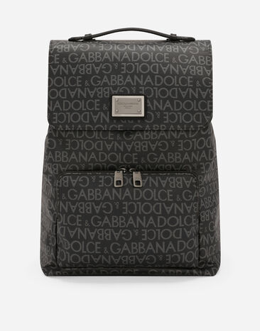 Dolce & Gabbana Coated jacquard backpack Black BM2385AV956