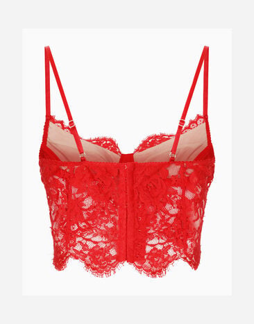Dolce & Gabbana Lace lingerie corset top Red O7C41TONL36