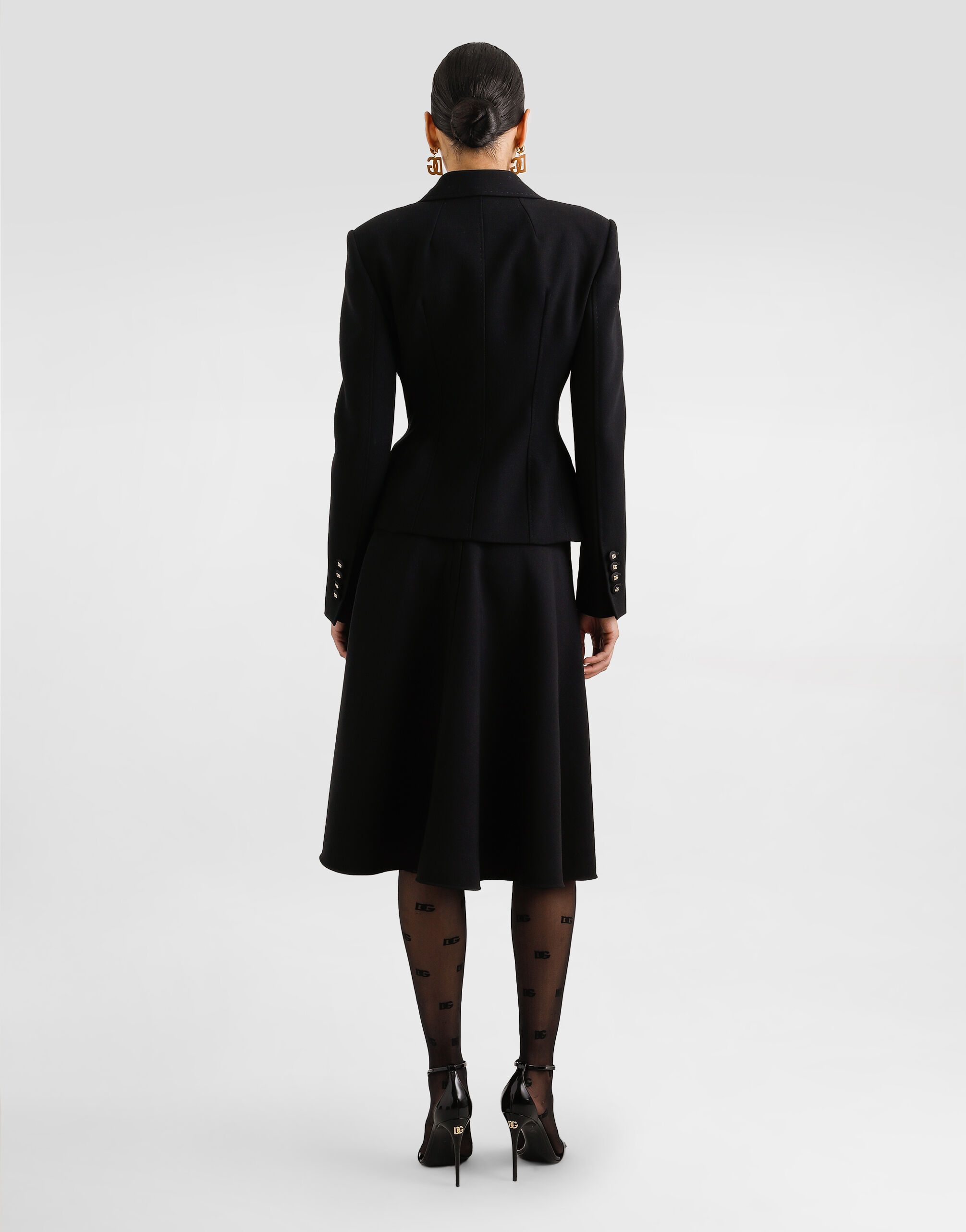 Wool midi skirt in Black for Women | Dolce&Gabbana®