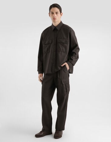 Dolce & Gabbana Virgin wool canvas shirt Multicolor G5OJ2THU2BO
