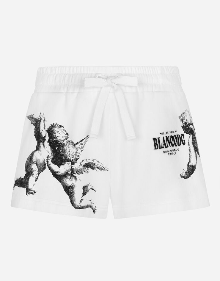 Dolce & Gabbana Jersey shorts with Angel print and embroidery BLANCO DOLCE&GABBANA White I3AGZWII7AK