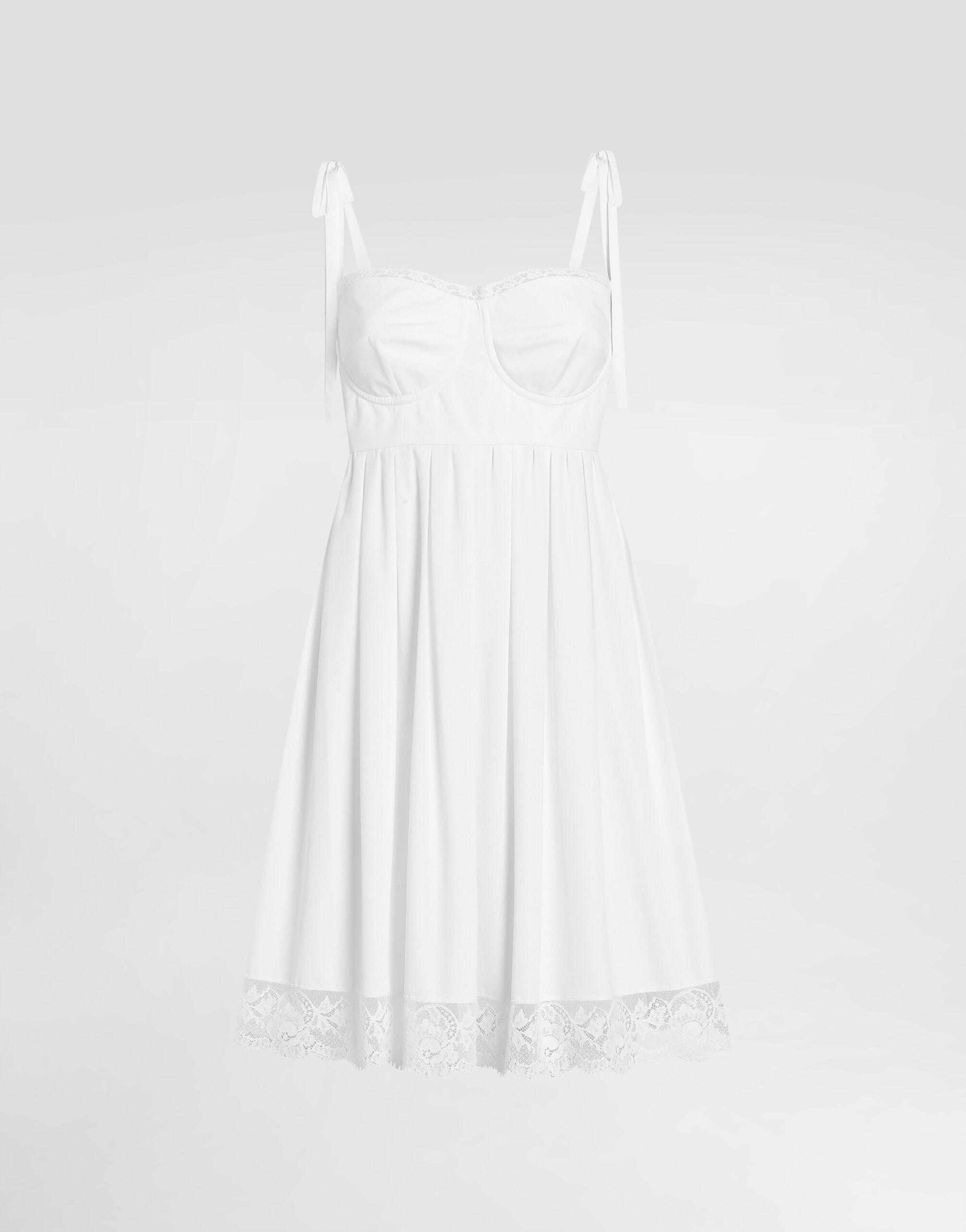 Short poplin dress in White for Women | Dolce&Gabbana®