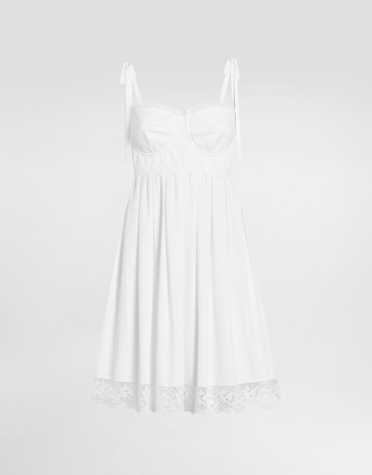 Dolce & Gabbana 短款府绸连衣裙 White F60F9TFU61A