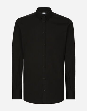 Dolce & Gabbana Stretch poplin Gold-fit shirt Black G5EJ0TGK322