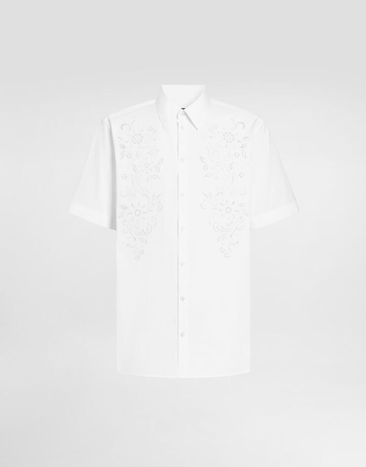 Dolce & Gabbana Hawaii poplin shirt with cutwork Dolce & Gabbana Hawaii poplin shirt with cutwork White G5OT8ZGK411