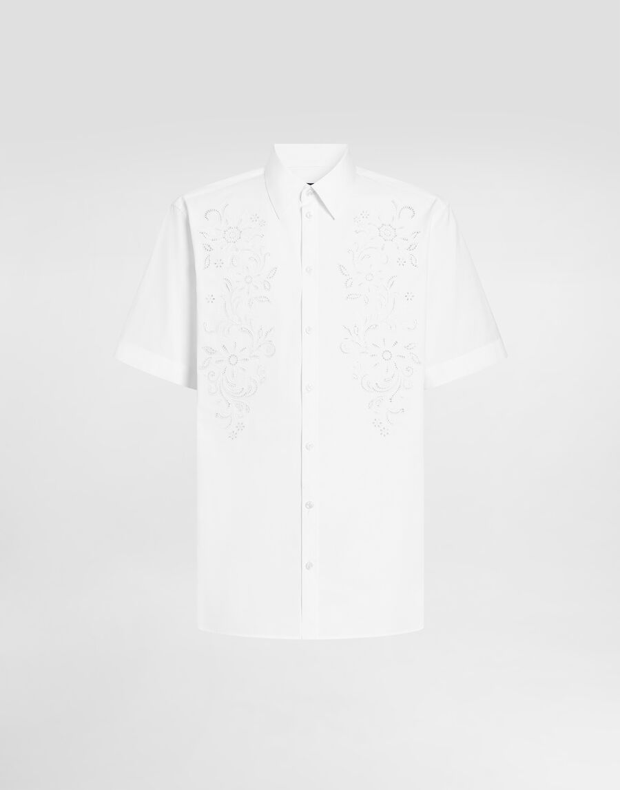 Hawaii poplin shirt with cutwork