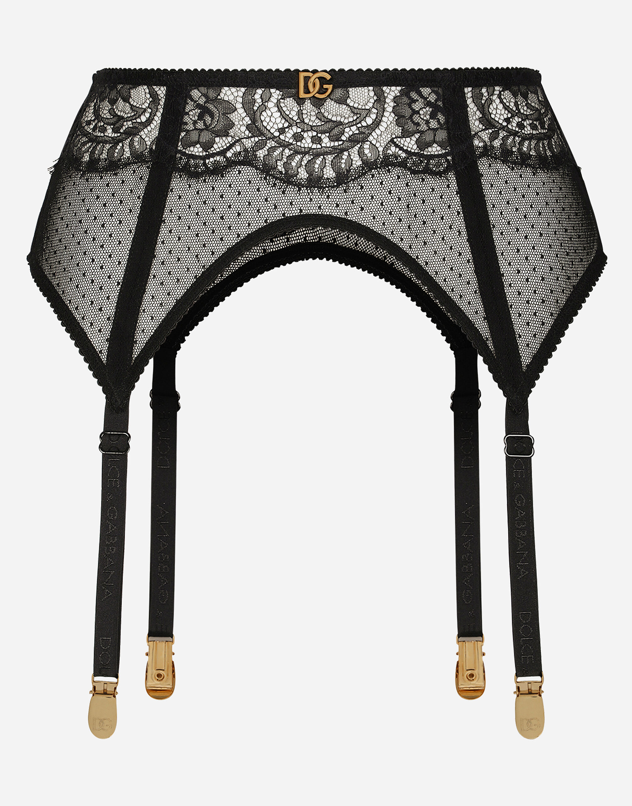Dolce & Gabbana Strumpfhaltergürtel aus Spitze Print O4A75TONP23