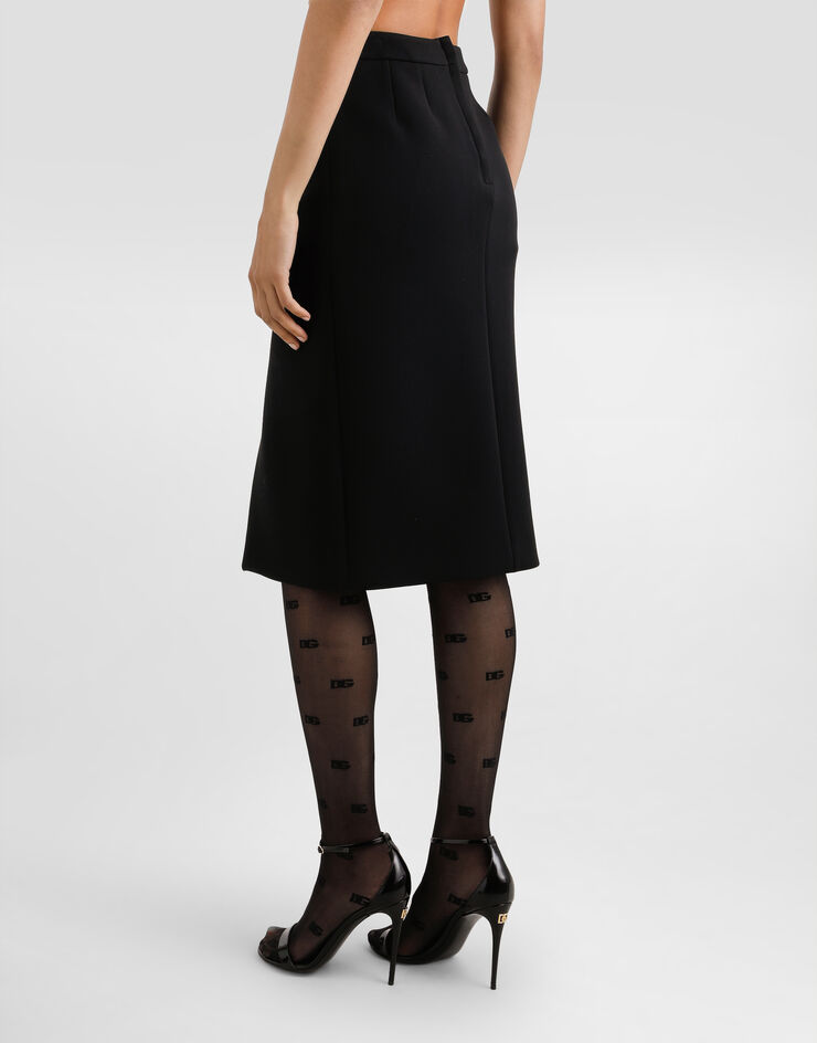 Dolce & Gabbana Skirt in double wool crêpe Black F4CU2TFU2L8