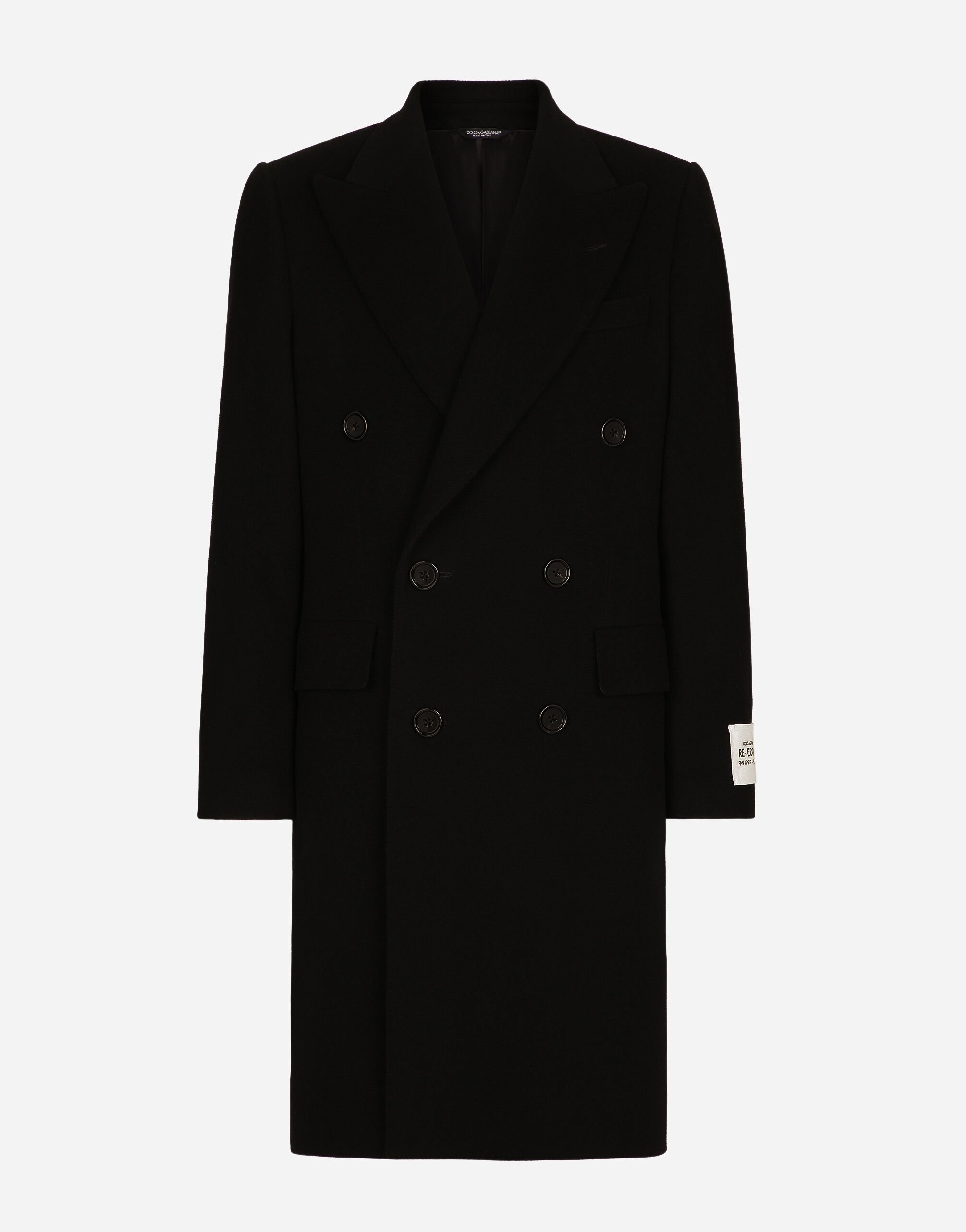 Dolce & Gabbana Double-breasted wool coat Black G9ZB4TFJSB6