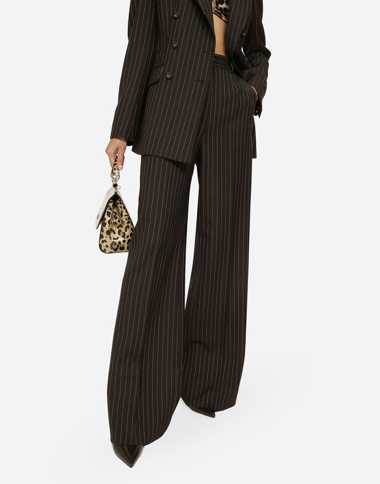 Dolce & Gabbana Pantalón palazzo de lana con rayas diplomáticas Multicolor FTCP1TFR2ZT