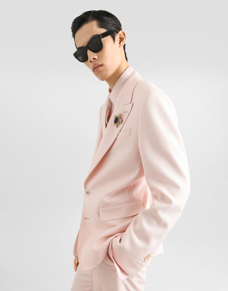Dolce & Gabbana Veste Sicilia Light en viscose à simple boutonnage Pink G2QS6TFU8CQ