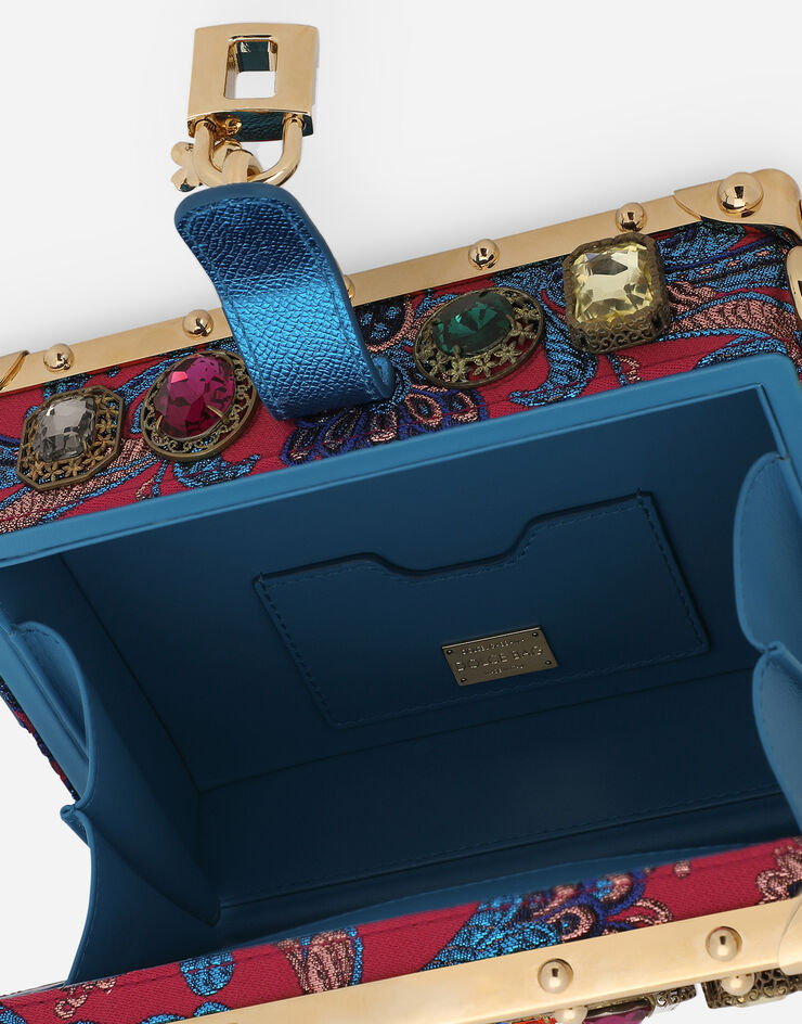 Dolce & Gabbana Sac Dolce Box en tissu jacquard à broderies Multicolore BB7165AY593
