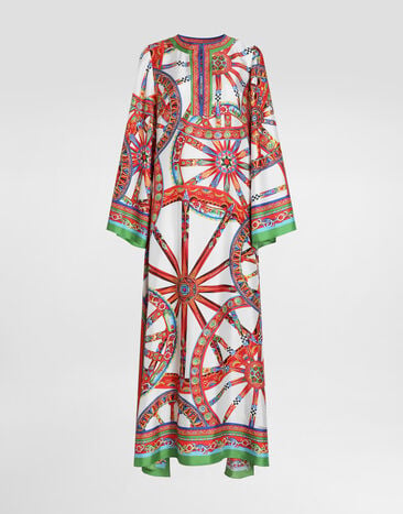 Dolce & Gabbana Carretto-print twill kaftan dress Multicolor F6YD7TGDDTI