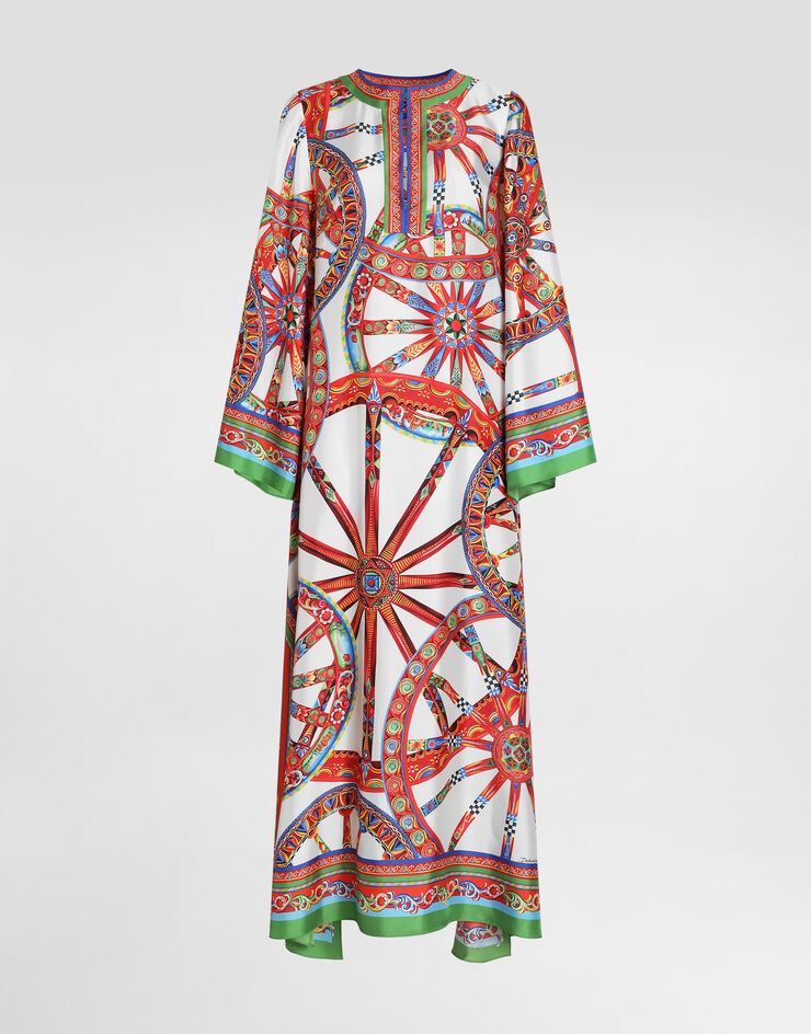Dolce & Gabbana Carretto-print twill kaftan dress Dolce & Gabbana Carretto-print twill kaftan dress Multicolor F6YD7TGDDTI