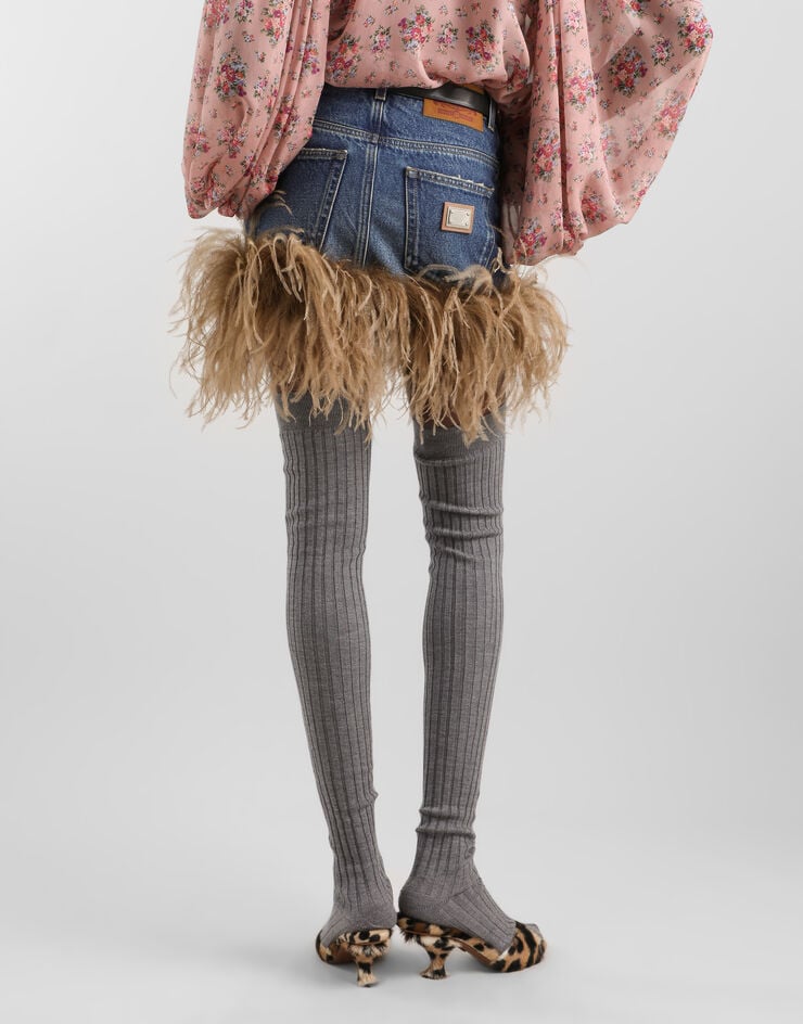 Dolce & Gabbana Denim skirt Multicolor F4C2TZG8OC8