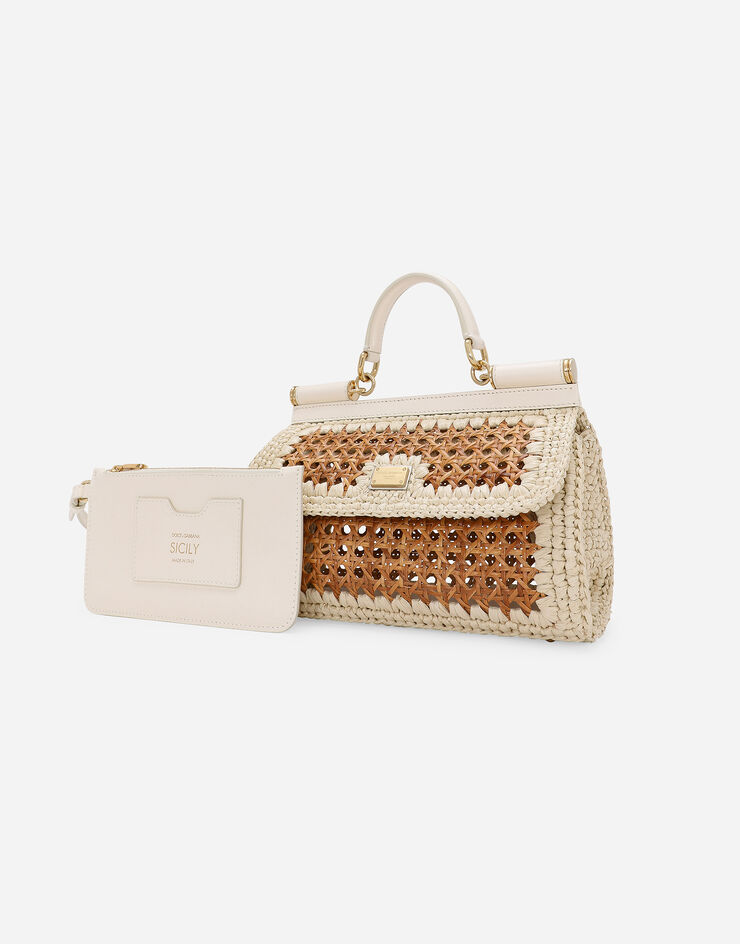 Dolce & Gabbana Bolso de mano Sicily alargado Beige BB7652AV888