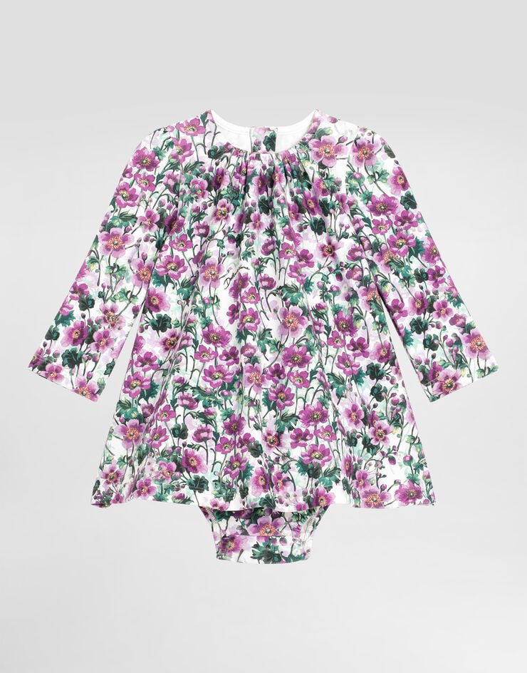 Dolce & Gabbana Violets-print interlock dress Print L2JD9GFSG81