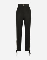 Dolce & Gabbana Twill pants with lacing Black FTCWXTFUBFZ