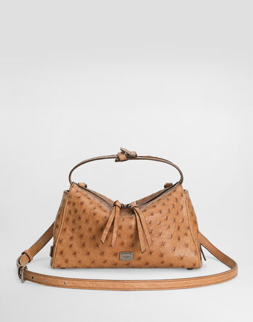 Dolce & Gabbana Vittoria ostrich leather bag Beige BM2049A8B06