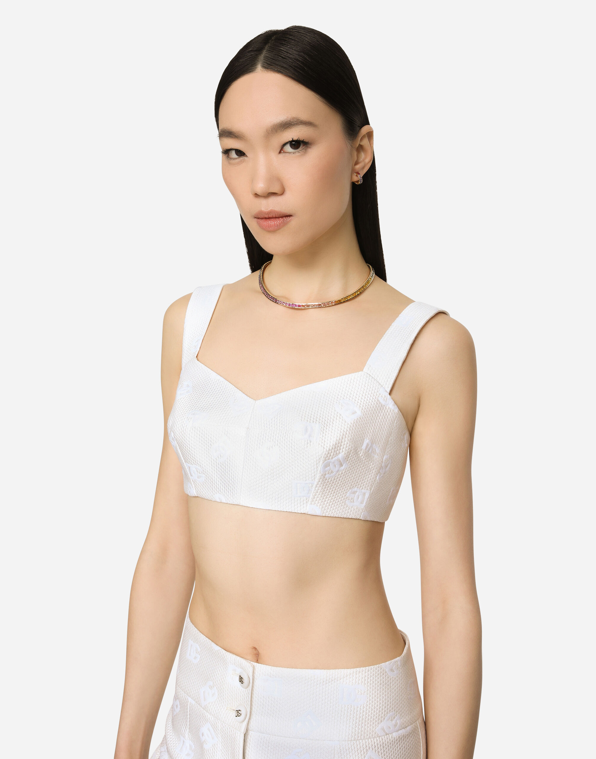 ゴールドのウィメンズ テニス ネックレス 18Kイエローゴールド マルチ