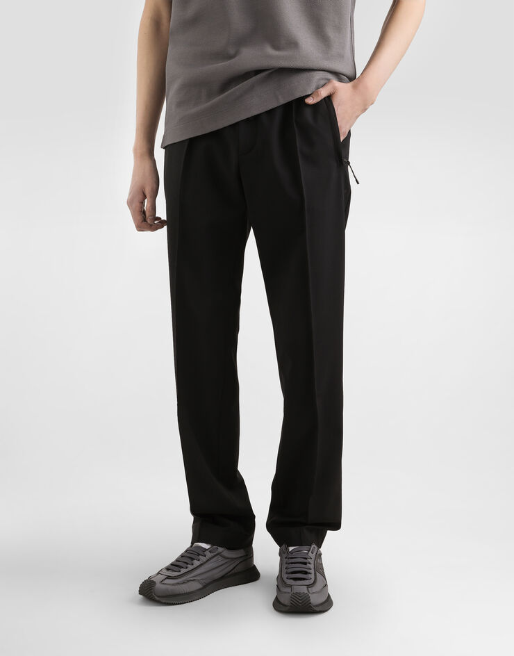 Dolce & Gabbana Wool canvas joggers Black GP147TFURK8