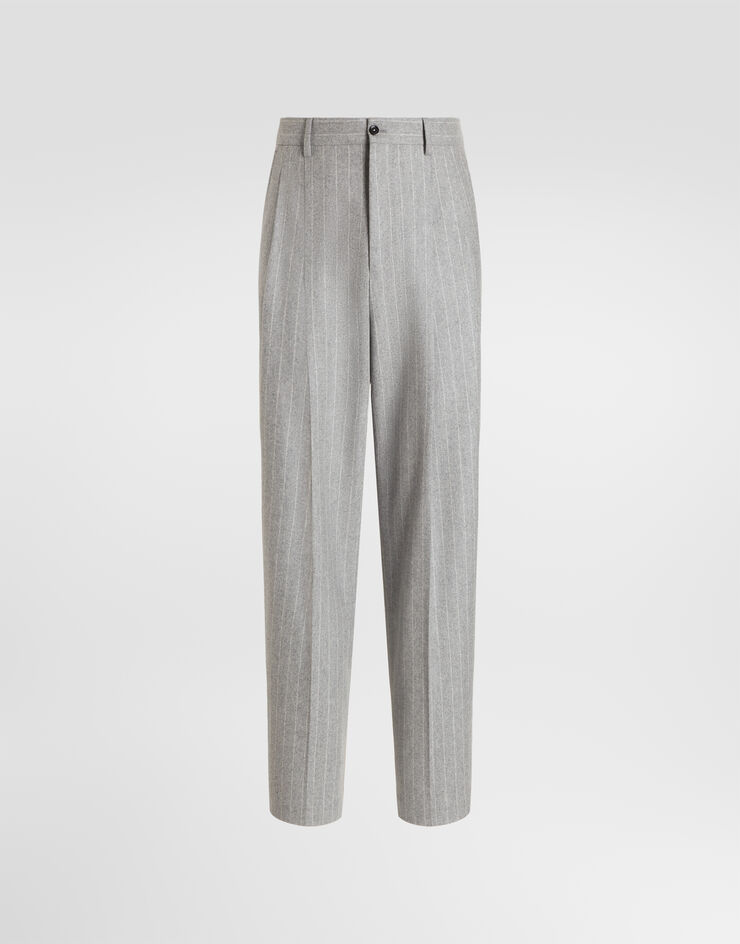 Dolce & Gabbana Pantalones en franela con raya diplomática Multicolor GP16NTFR23F