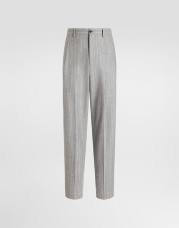Dolce & Gabbana Pantalones en franela con raya diplomática Dolce & Gabbana Pantalones en franela con raya diplomática Multicolor GP16NTFR23F