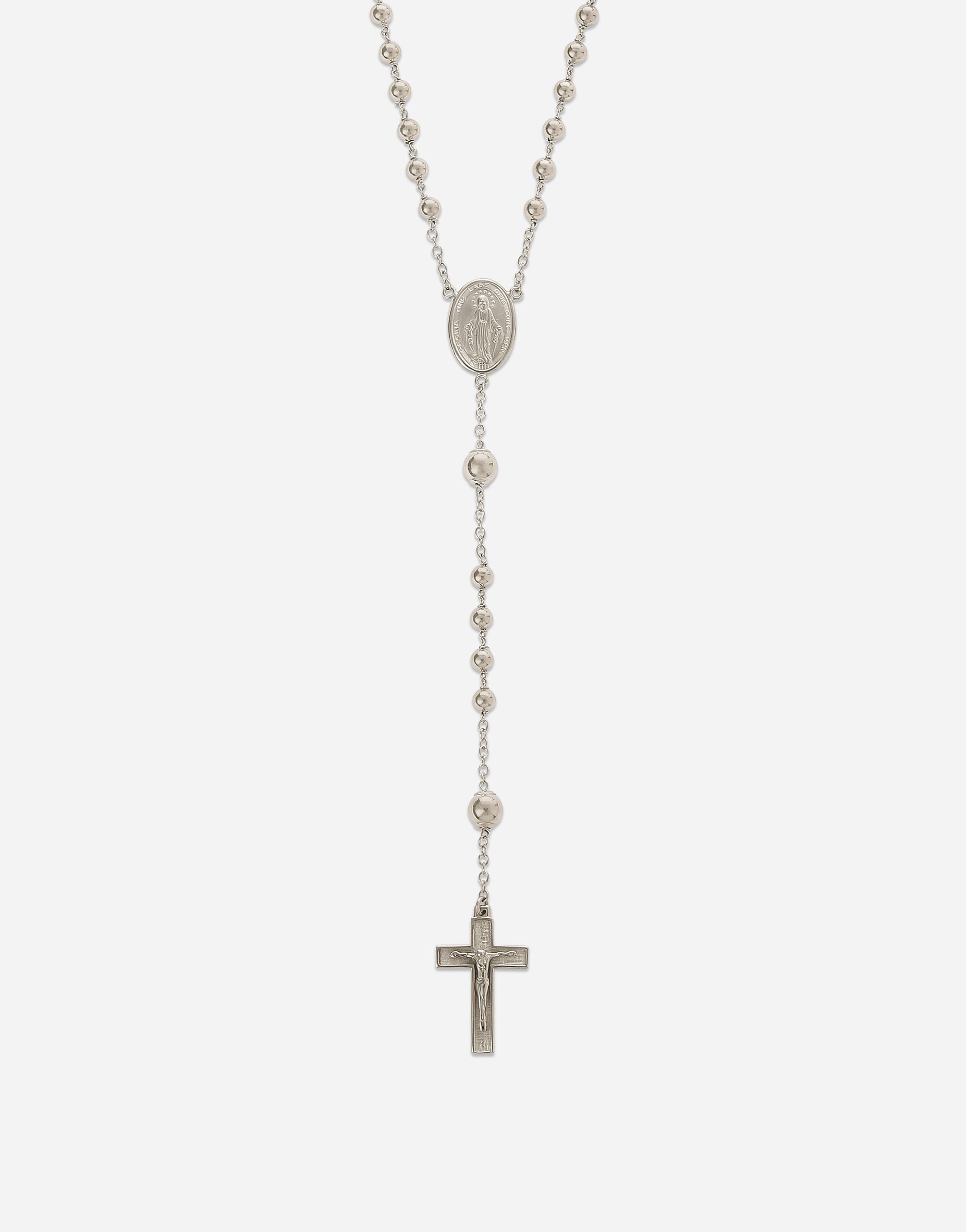 Rosary necklace top white gold