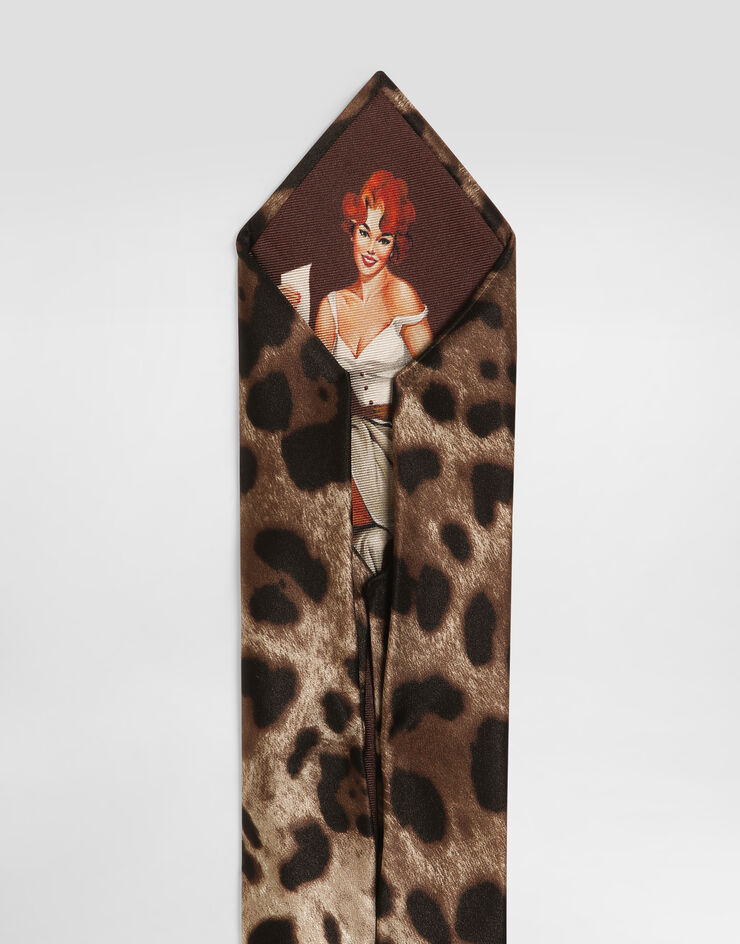 Dolce & Gabbana Leopard-print satin tie Print GT181EFS1GT