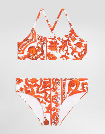 Dolce & Gabbana Majolica-print two-piece swimsuit Multicolor L5J881ON0GU