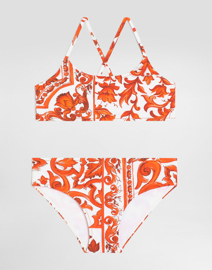 Dolce & Gabbana Majolica-print two-piece swimsuit Multicolor L5J881ON0GU