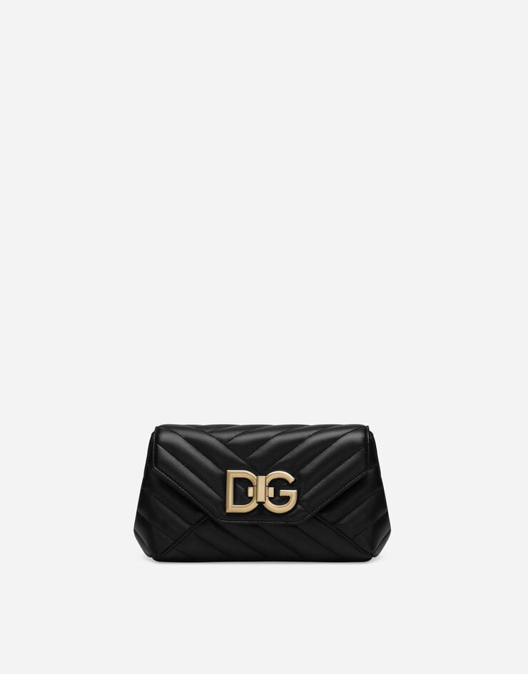 Dolce & Gabbana Sac Lop petit format en cuir nappa matelassé Noir BB7312AD155
