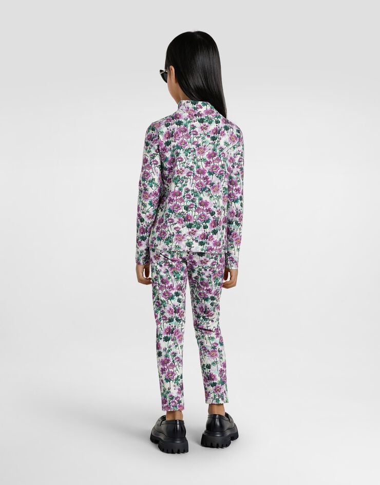 Dolce & Gabbana Violets-print interlock leggings Print L5JP5BFSG81