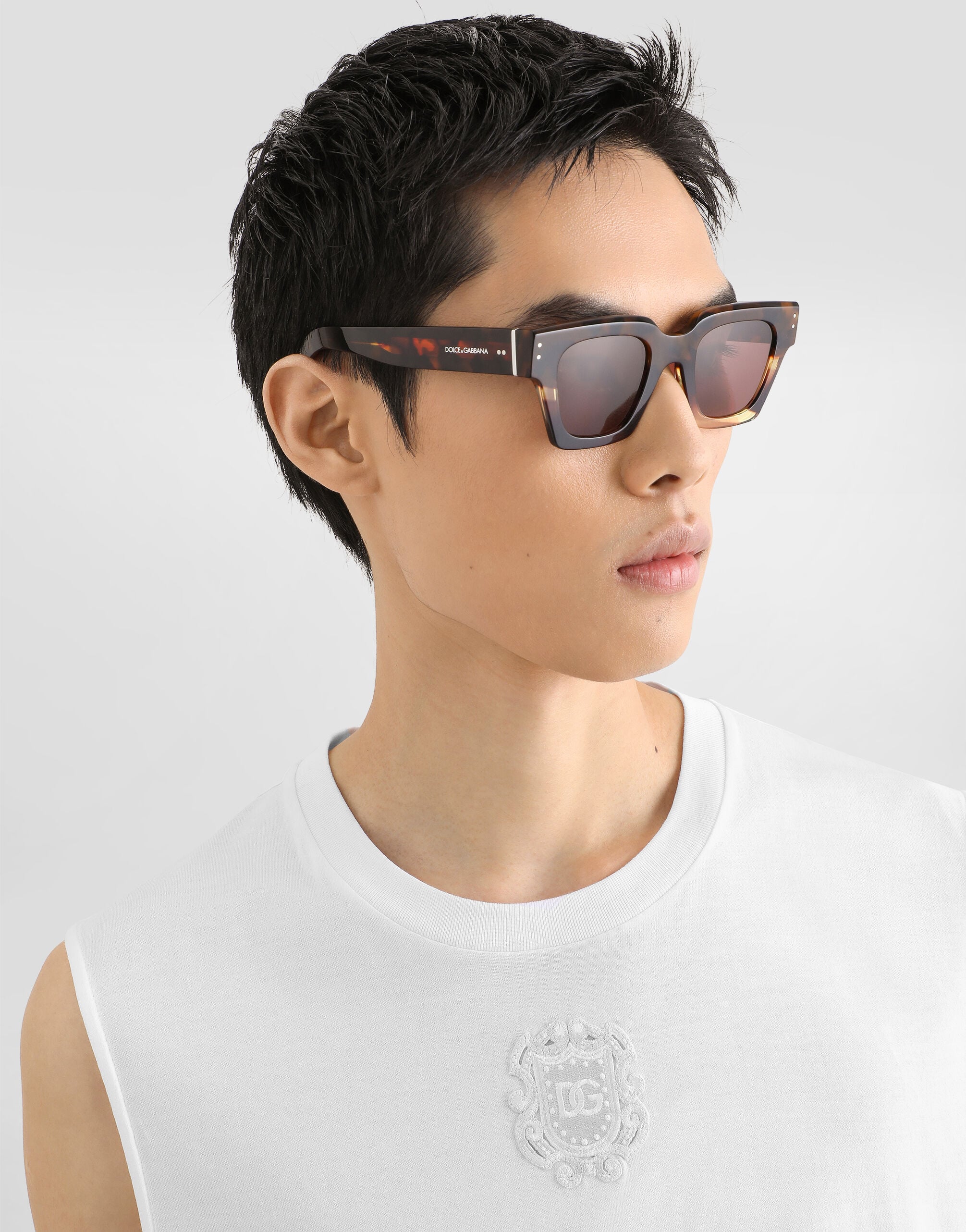 Whiteのメンズ パッチ コットン タンクトップ | Dolce&Gabbana®