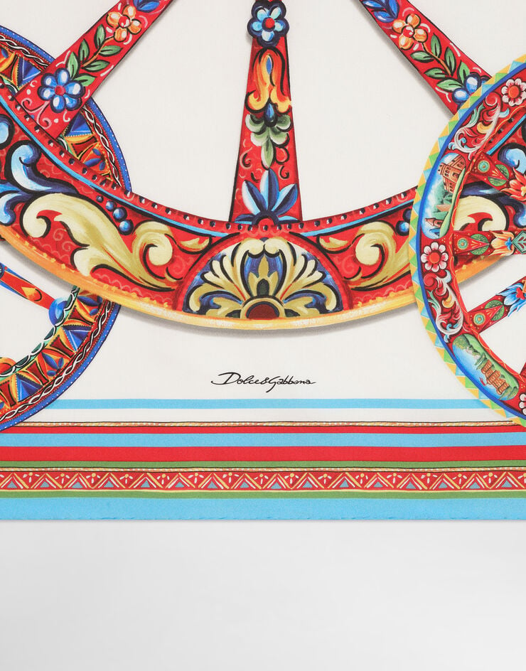 Dolce & Gabbana 90x90 carretto-print silk twill scarf Multicolor FN090RGDDU5