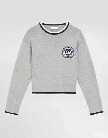 Dolce & Gabbana Solid knit sweater Grey L5KWK5JDVB7