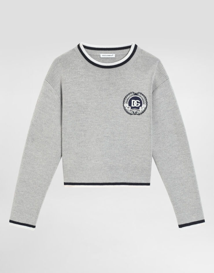 Dolce & Gabbana Solid knit sweater Grey L5KWK5JDVB7