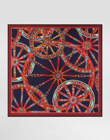 Dolce & Gabbana 90x90 carretto-print silk twill scarf Multicolor GQ260EG0TDD