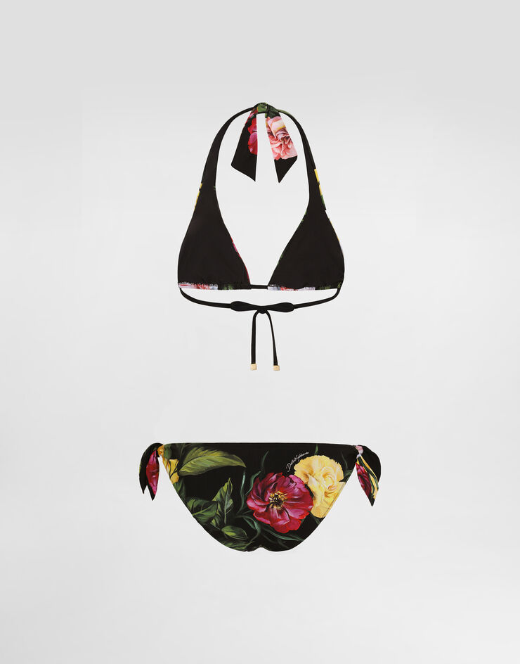 Dolce & Gabbana Rose and Peony-print padded triangle bikini Print O8A54JFSG9R