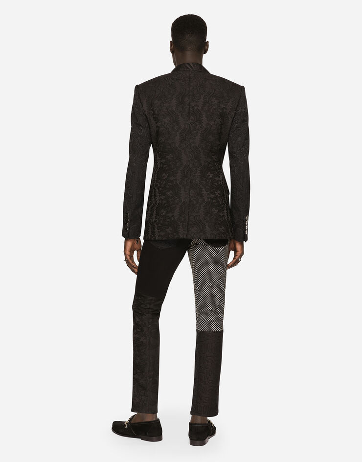Dolce & Gabbana Double-breasted Martini-fit jacquard jacket with patch embellishment Multicolor G2RB9TGEZY1